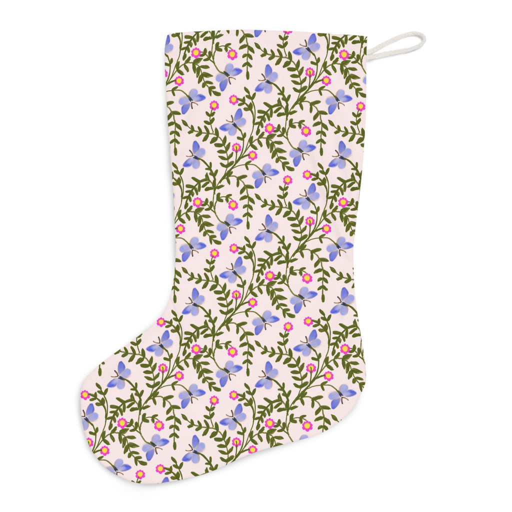 Lilac Butterfly Floral Stocking