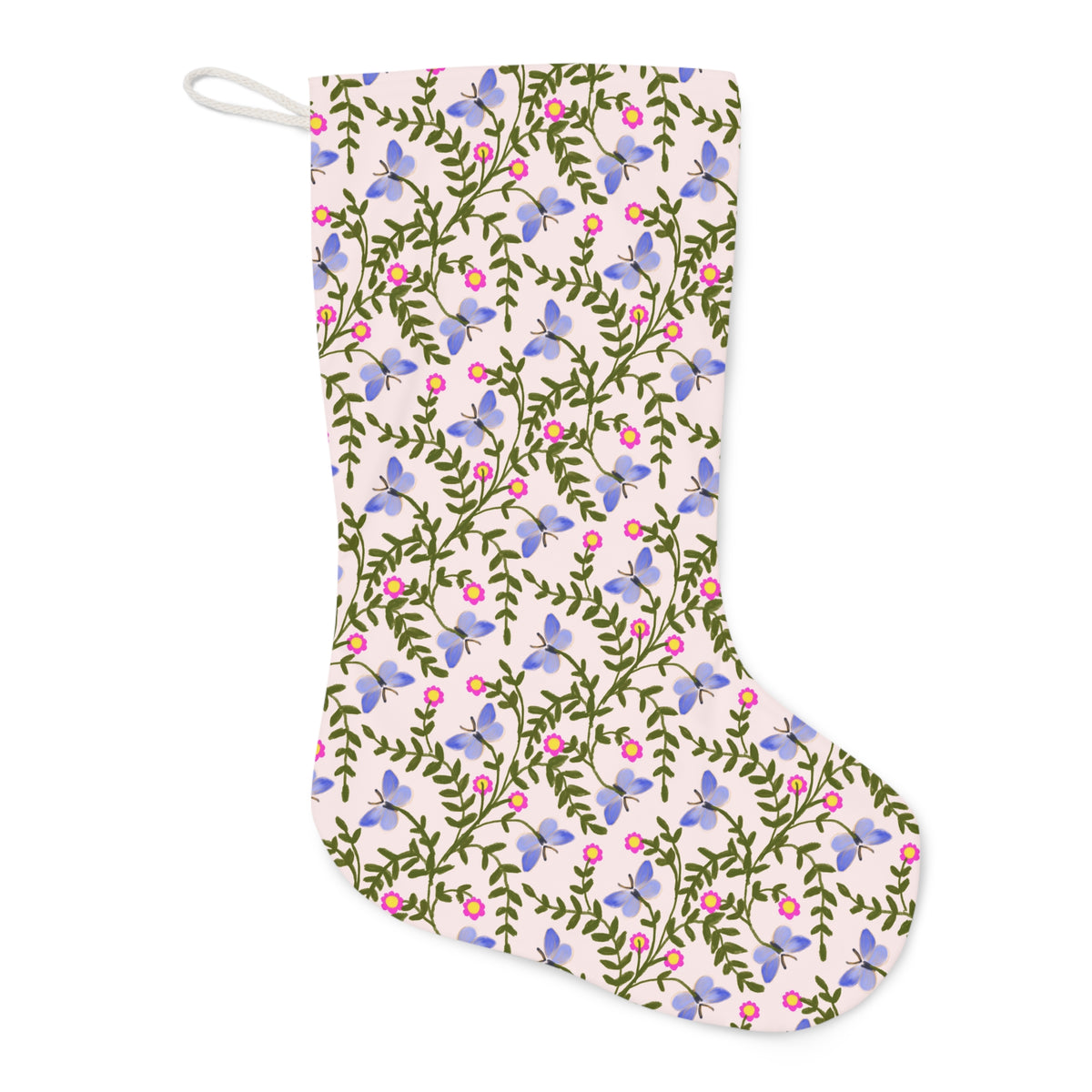 Lilac Butterfly Floral Stocking