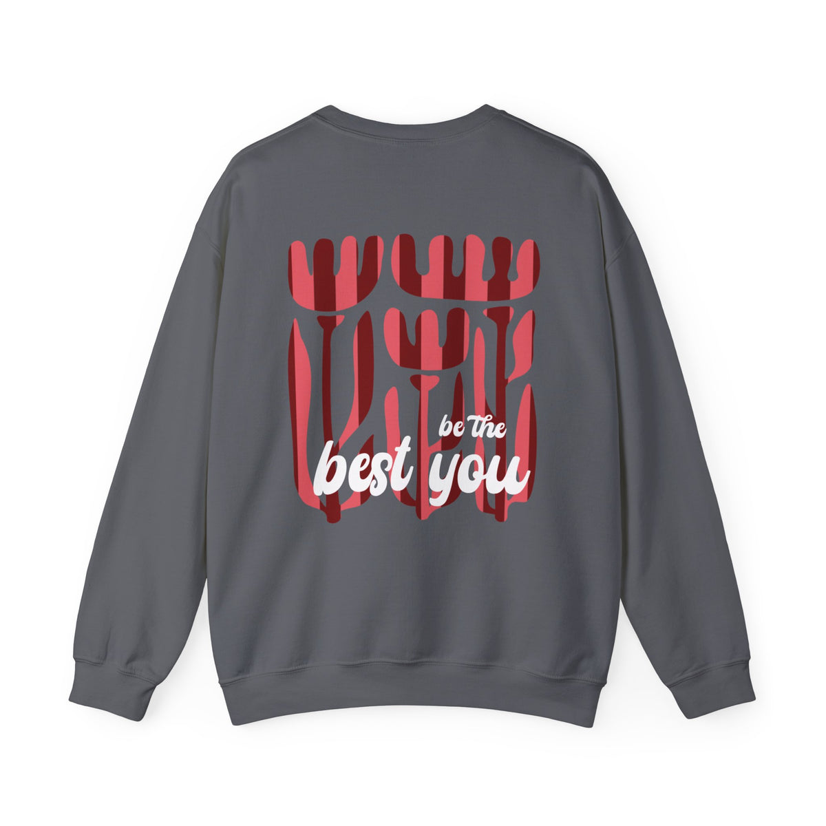 Crewneck Sweatshirt — Retro Red Abstract Floral Graphic