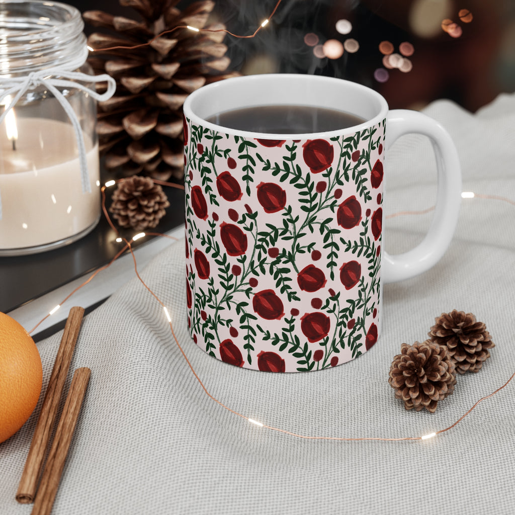 Floral Rose Print 11oz Mug