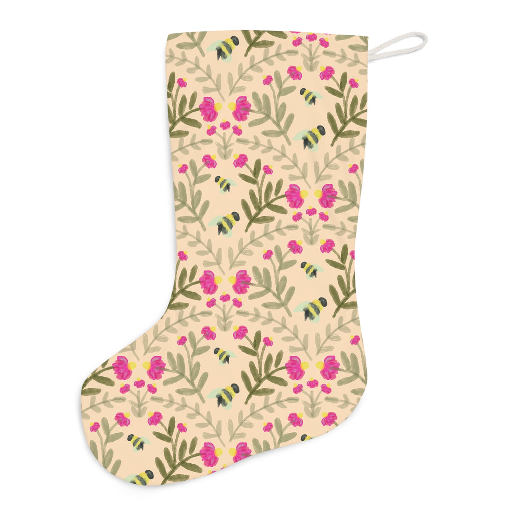 Pink Floral Santa Stocking