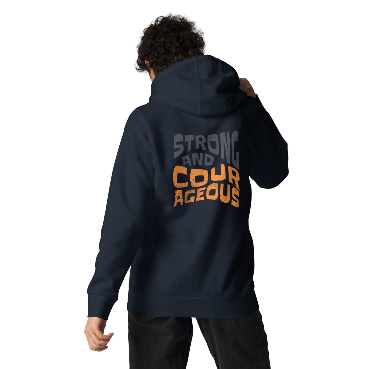 Back view - Navy colour- christian clothing apparel christian wear apparel christian merch christian apparel hoodies christian hooded sweatshirts christian clothing hoodie christian clothing store best christian clothing