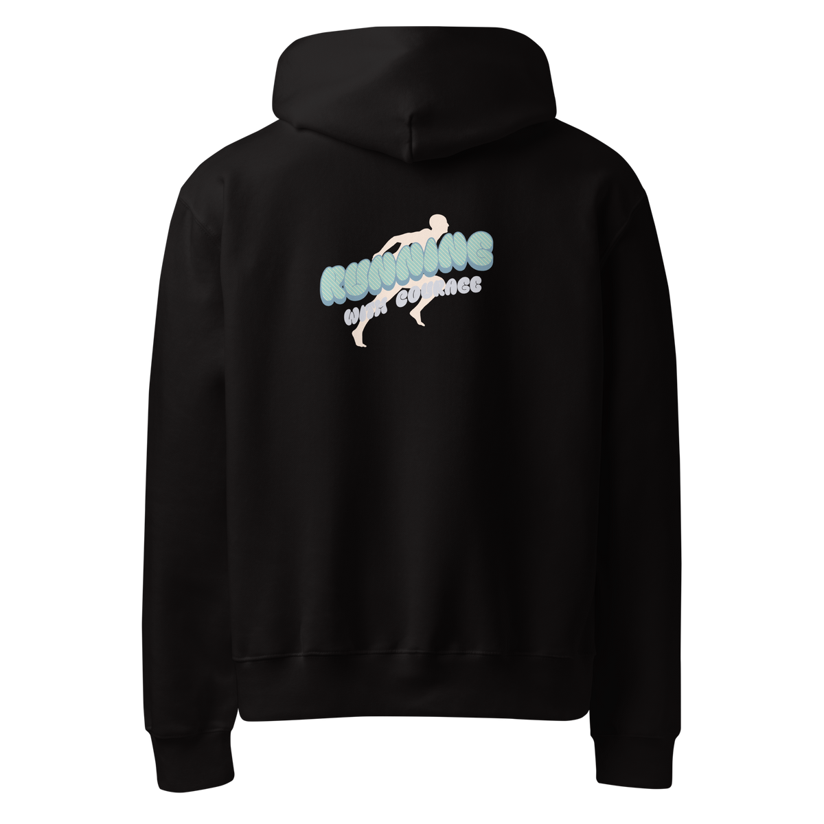 Black_Back_View_Running_With_Courage_Hoodie_Christian_Encouragement_Running