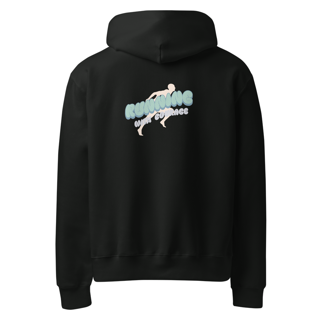 Black Running With Courage Hoodie – Christian Encouragement Running 
