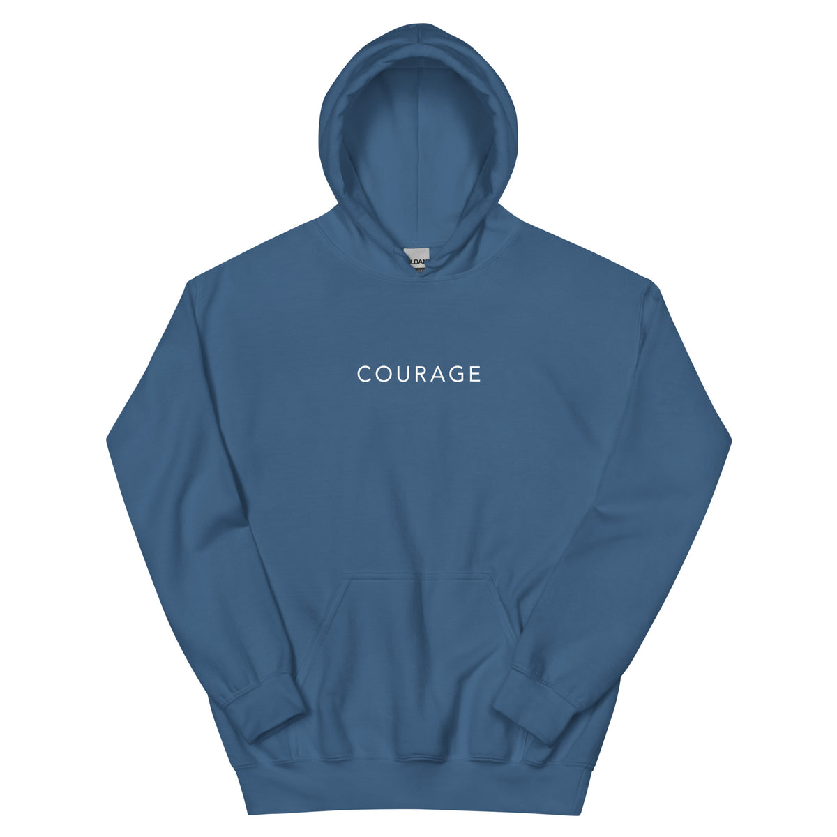 Blue  Courage Christian Hoodie – Christian Clothing Apparel, Christian Wear Apparel, Christian Merch, Christian Apparel Hoodies, Christian Hooded Sweatshirts, Christian Clothing Hoodie, Christian Clothing Store, Best Christian Clothing