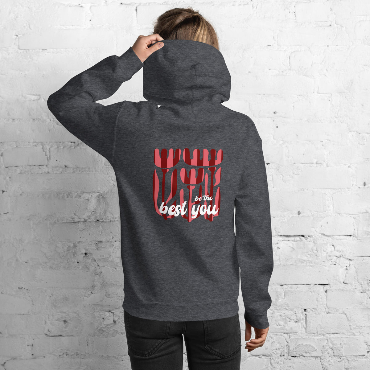 Grey Gray _back_view_be_the_best_you_in_Red and pink_christian_clothing_apparel_christian_clothing_hoodie_christian_clothing_store_best_christian_clothing_christian_wear_apparel