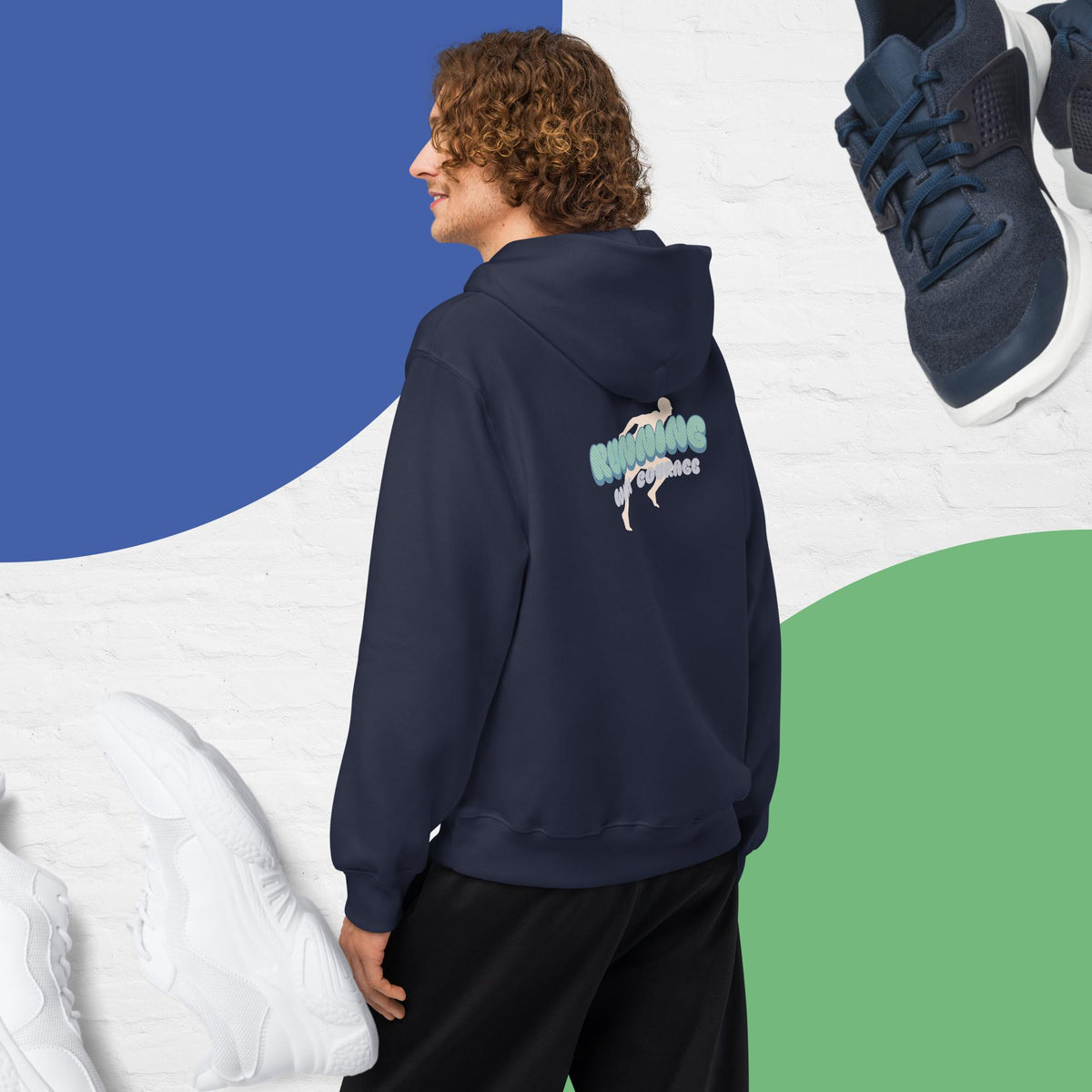 Navy Running With Courage Hoodie – Christian Encouragement Running 