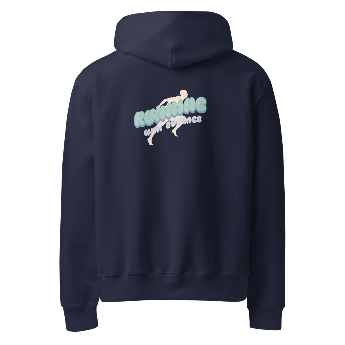 Navy Running With Courage Hoodie – Christian Encouragement Running 