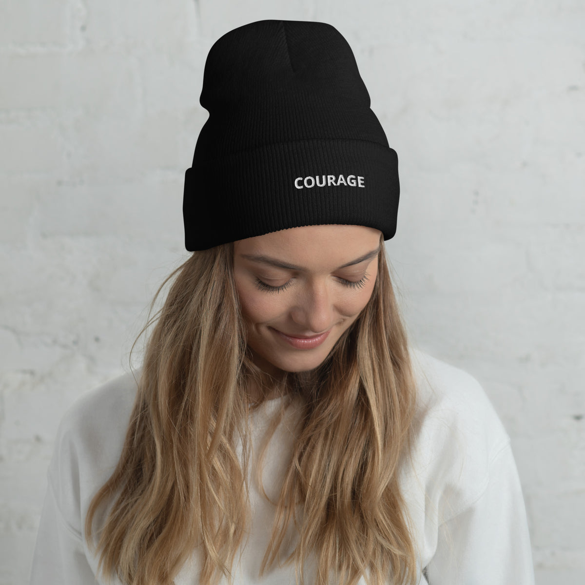 a winter hat- Black beanie hat -courage beanie hat- women beanie hat