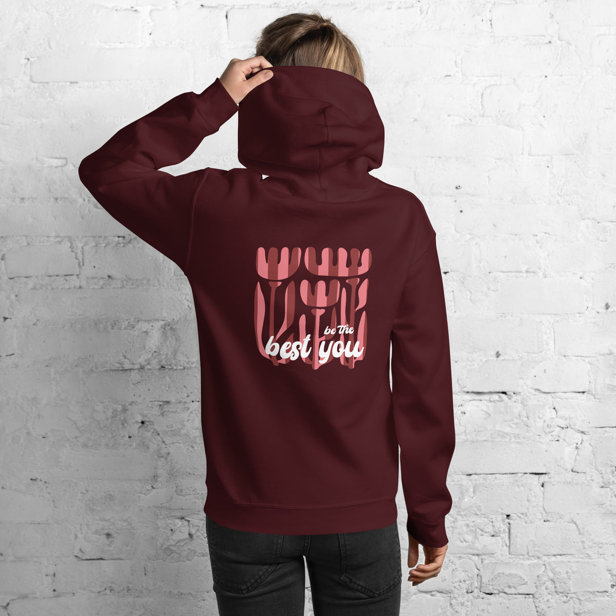 maroon _back_view_be_the_best_you_in_Red and pink_christian_clothing_apparel_christian_clothing_hoodie_christian_clothing_store_best_christian_clothing_christian_wear_apparel