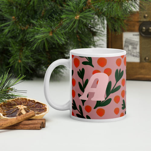 mugs for christmas- initial christmas mug-christmas initial mugs - A christmas mug