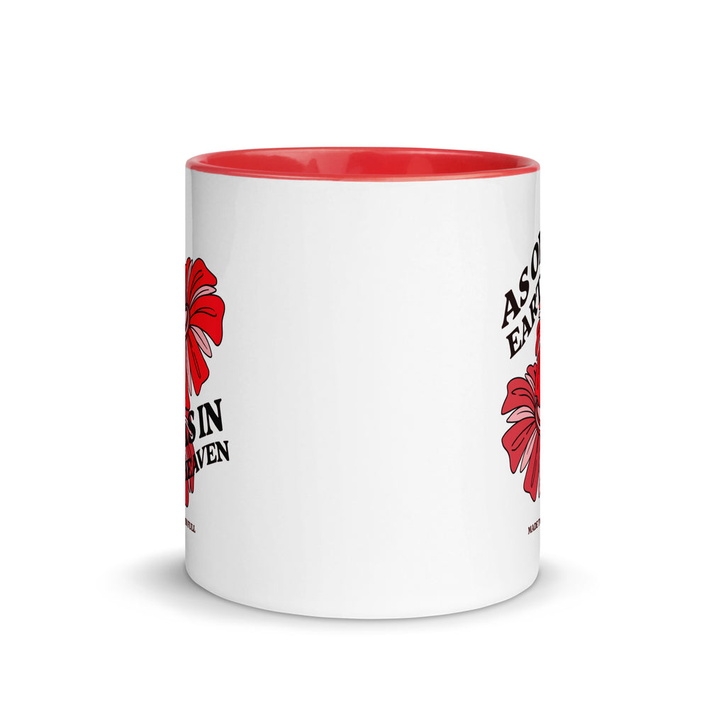 white-ceramic-mug-with-color-inside-red -11-oz-front-as on earth as in heaven christian mug 